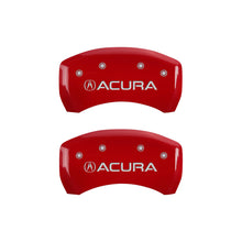 Load image into Gallery viewer, MGP 4 Caliper Covers Engraved Front &amp; Rear Acura Red finish silver ch - eliteracefab.com