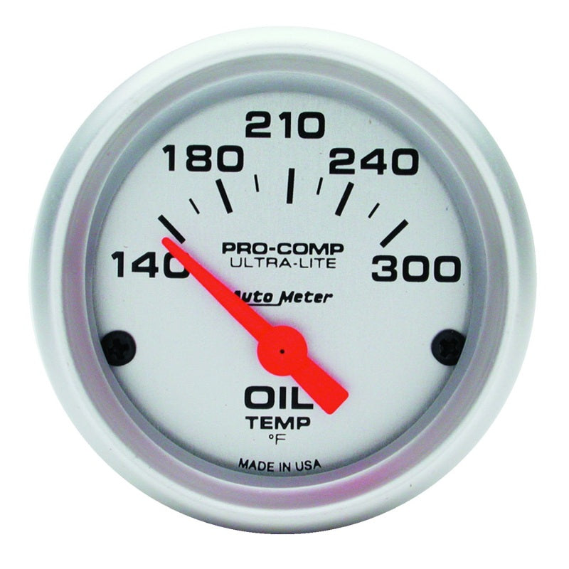 Autometer Ultra-Lite 52mm 140-300 Deg F Electronic Oil Temperature Gauge 4348