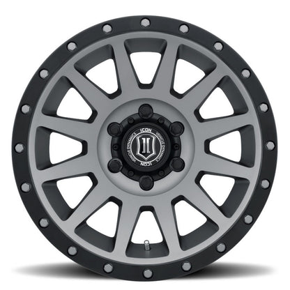 ICON Compression 18x9 6x5.5 0mm Offset 5in BS Titanium Wheel ICON