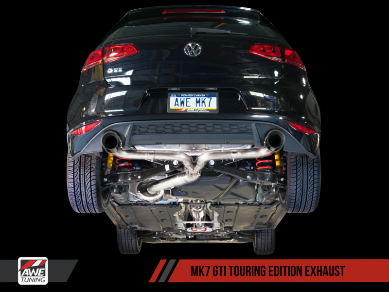 AWE Tuning VW MK7 GTI Touring Edition Exhaust - Chrome Silver Tips - eliteracefab.com