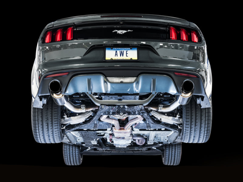 AWE Tuning S550 Mustang EcoBoost Axle-back Exhaust - Touring Edition (Diamond Black Tips) AWE Tuning