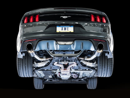 AWE Tuning S550 Mustang EcoBoost Axle-back Exhaust - Touring Edition (Diamond Black Tips) AWE Tuning