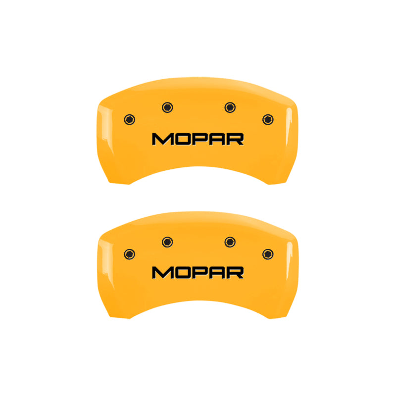 MGP 4 Caliper Covers Engraved Front & Rear Mopar Yellow Finish Black Char 2005 Chrysler Crossfire MGP
