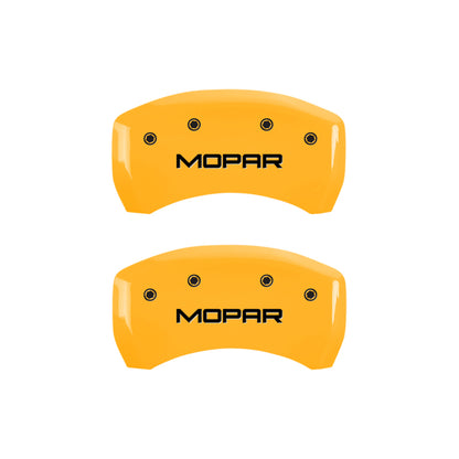 MGP 4 Caliper Covers Engraved Front & Rear Mopar Yellow Finish Black Char 2005 Chrysler 300 MGP