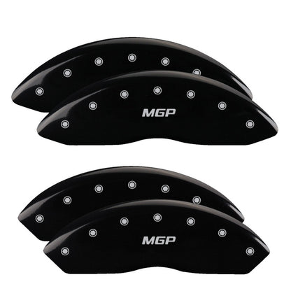 MGP 4 Caliper Covers Engraved Front & Rear MGP Black finish silver ch MGP
