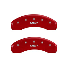 Load image into Gallery viewer, MGP 4 Caliper Covers Engraved Front &amp; Rear MGP Red finish silver ch - eliteracefab.com