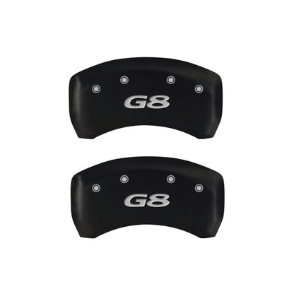 MGP 4 Caliper Covers Engraved Front Pontiac Engraved Rear G8 Red finish silver ch - eliteracefab.com