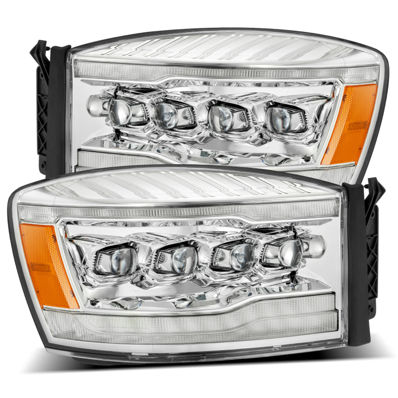 AlphaRex 06-08 Dodge Ram 1500HD NOVA LED Proj Headlights Plank Style Blk w/Seq Signal/DRL/Amber LED - eliteracefab.com