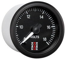 Load image into Gallery viewer, Autometer Stack 52mm 8-18V Pro Stepper Motor Battery Voltage Gauge - Black