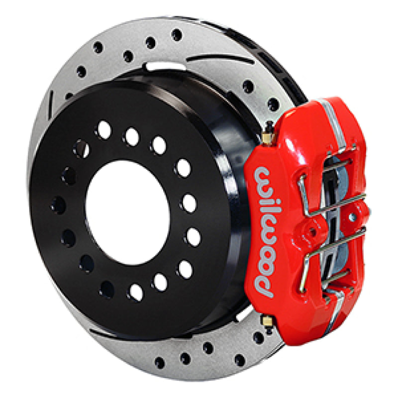 Wilwood Dynapro 12 Bolt Low-Pro Rear Kit w/ E-Brake 11in Drilled & slotted / 2.75-2.81in off - Red Wilwood