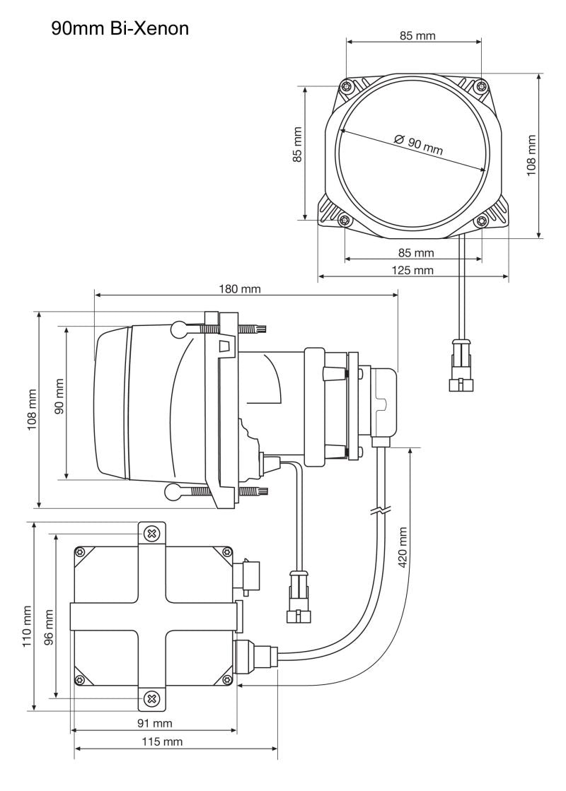 Hella 90MM Bi-Xenon High/Low Beam Module Head Lamp - eliteracefab.com