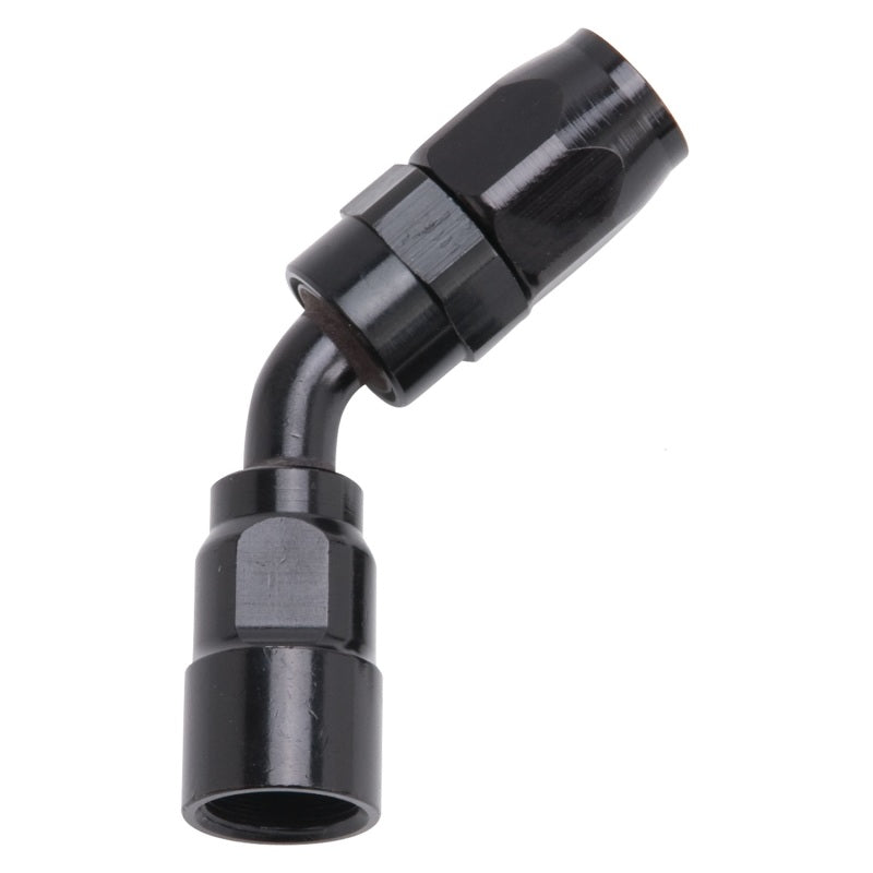 Russell Performance -8 AN Black 45 Degree Full Flow Hose End - eliteracefab.com