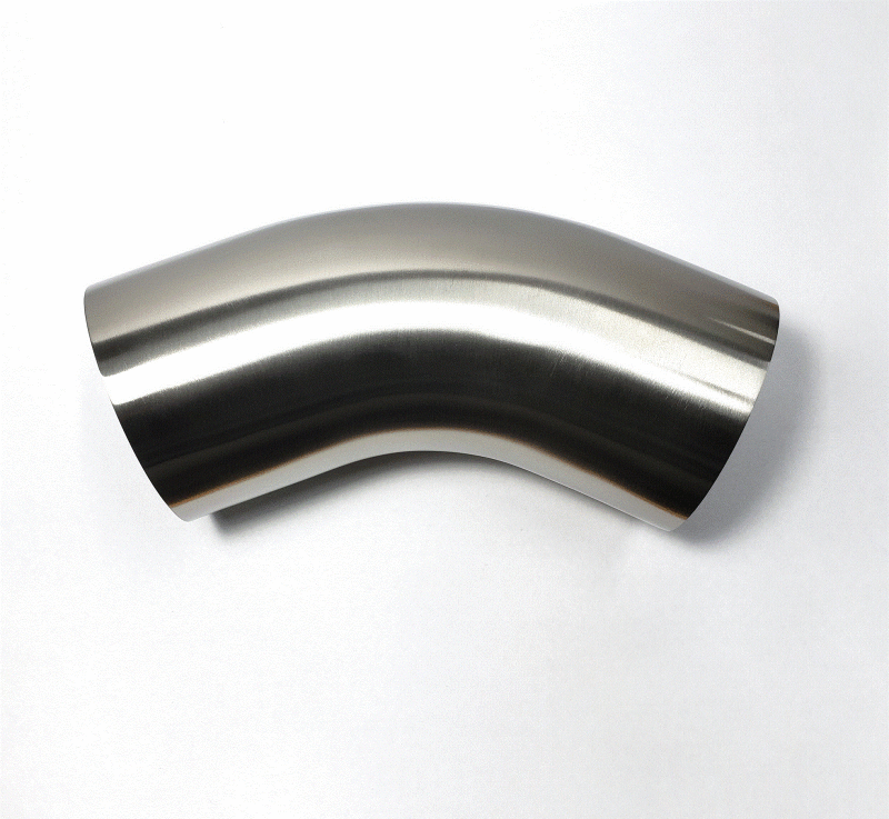 Stainless Bros 3.5in Diameter 1.5D / 5.25in CLR 45 Degree Bend 16GA Wall - Leg - eliteracefab.com