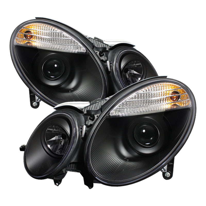 Spyder Mercedes Benz E-Class 07-09 Projector Headlights Halogen Model Only - Blk PRO-YD-MBW21107-BK - eliteracefab.com