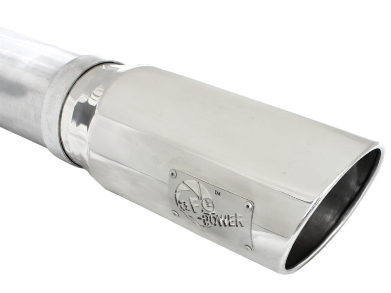 aFe MACHForce XP 5in DPF-Back SS Exht Dodge RAM 13-14 6.7L (td) Mega Cab w/ Polished Tip aFe