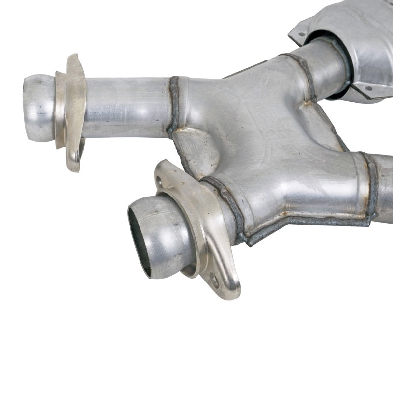 BBK 79-93 Mustang 5.0 Short Mid X Pipe w Catalytic Converters 2-1/2 For Automatic Long Tube Headers BBK