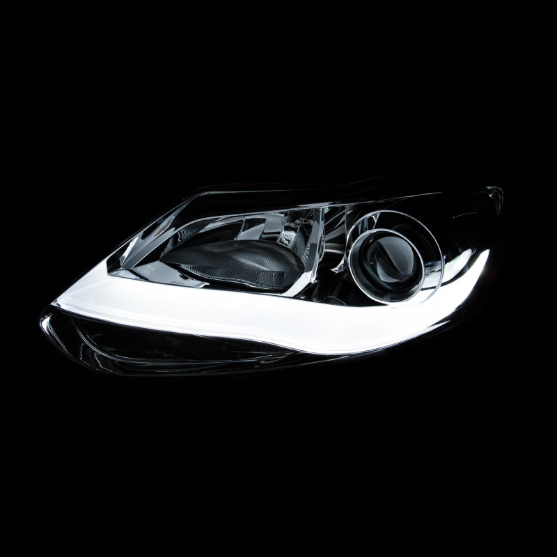 ANZO USA Ford Focus Projector Headlights W/ Plank Style Design Black; 2012-2014 - eliteracefab.com