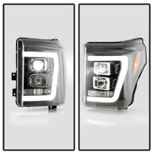 Load image into Gallery viewer, Spyder Ford F250/350/450 11-16 V2 High-Power LED Headlights-White Light Bar-Black PRO-YD-FS11V2PL-BK - eliteracefab.com