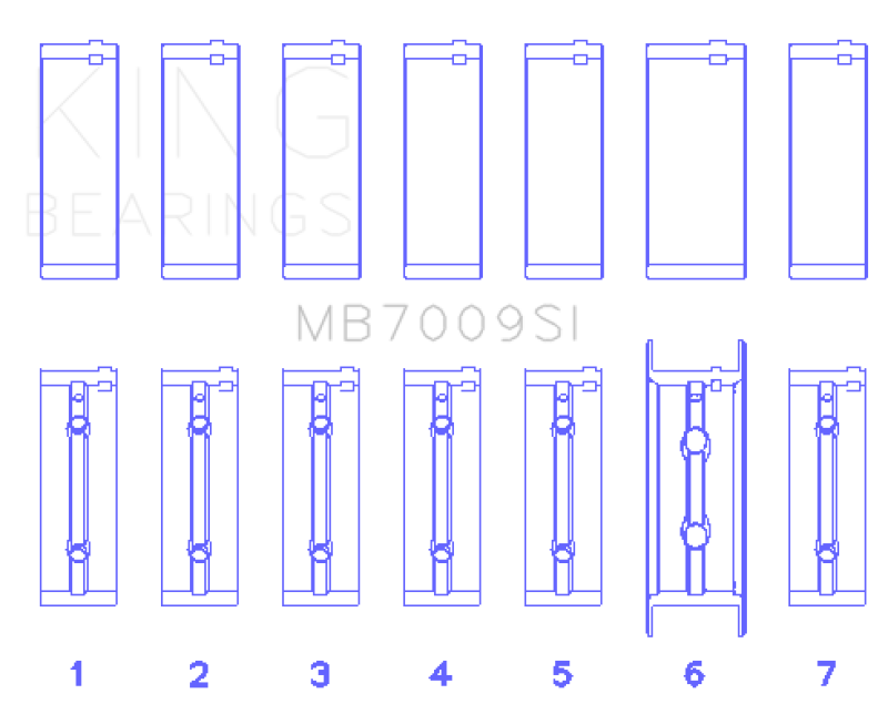 King 89-15 Dodge Cummins Diesel 5.9L 6.7L Inline 6 (Size 0.25mm) Main Bearing Set