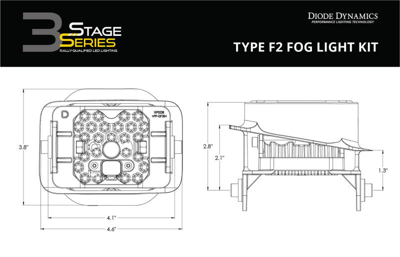 Diode Dynamics SS3 Sport Type F2 Kit ABL - White SAE Fog Diode Dynamics