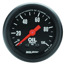 Load image into Gallery viewer, AutoMeter GAUGE; OIL PRESS; 2 1/16in.; 100PSI; MECHANICAL; Z-SERIES - eliteracefab.com