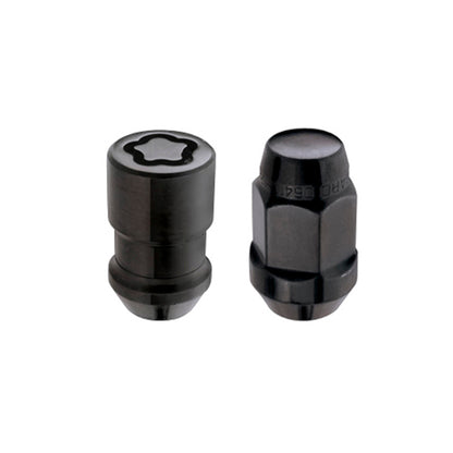 McGard 5 Lug Hex Install Kit w/Locks (Cone Seat Nut / Bulge) M12X1.5 / 3/4 Hex / 1.45in. L - Black - eliteracefab.com