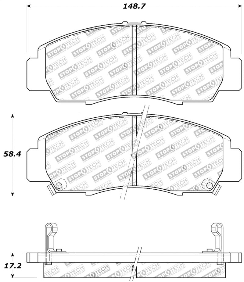 StopTech Performance 04-09 Acura TSX / 09 Accord V6 Coupe ONLY Front Brake Pads - eliteracefab.com