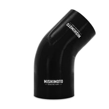 Load image into Gallery viewer, Mishimoto Silicone Reducer Coupler 45 Degree 3in to 3.75in - Black - eliteracefab.com