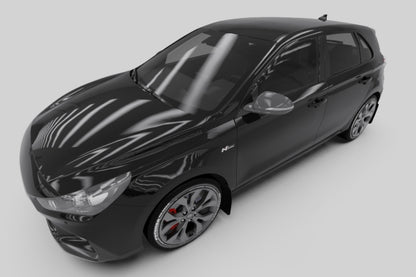 Rally Armor 2019+ Hyundai Elantra N Line UR Black Mud Flap w/ Performance Blue Logo - eliteracefab.com