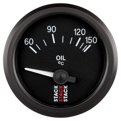 Autometer Stack 52mm 60-150 Deg C M10 Male Electric Oil Temp Gauge - Black ST3209