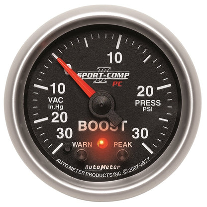 Autometer Sport-Comp II 52mm 30 IN HG / 30 PSI Electronic Boost/Vacuum Gauge 3677