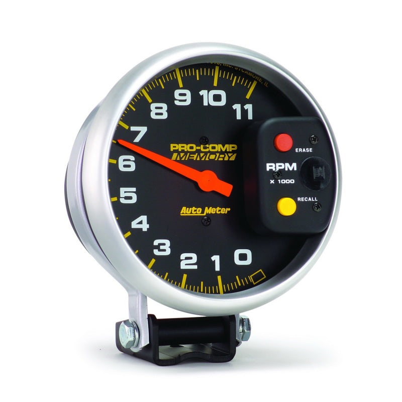 Autometer Pro-Comp 5in 0-11000 RPM Pedestal w/Peak Memory Tachometer 6811