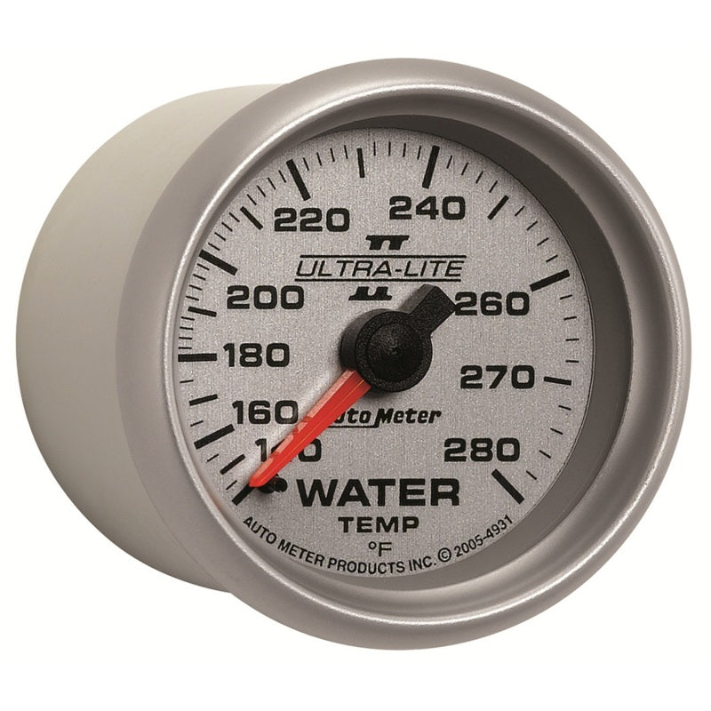 Autometer Ultra-Lite II 52mm 140-280 Deg F Mechanical Water Temp Gauge 4931