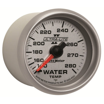 Autometer Ultra-Lite II 52mm 140-280 Deg F Mechanical Water Temp Gauge 4931