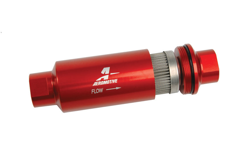 Aeromotive Fuel Filter 100 Micron ORB-10 Red - eliteracefab.com
