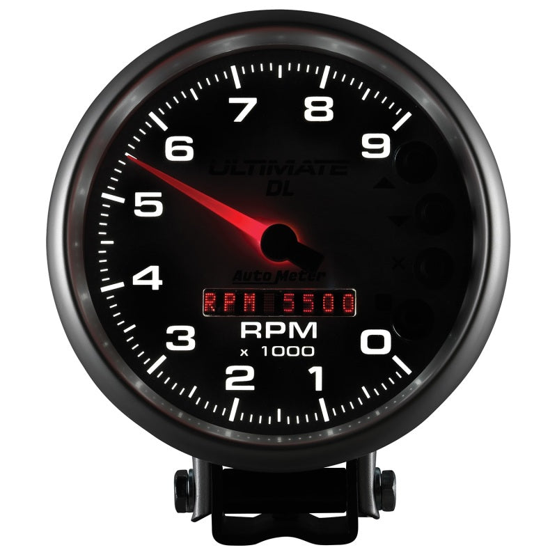 AutoMeter Gauge Tach 5in. 9K RPM Pedestal Datalogging Ultimate Dl Playback Silver 6894