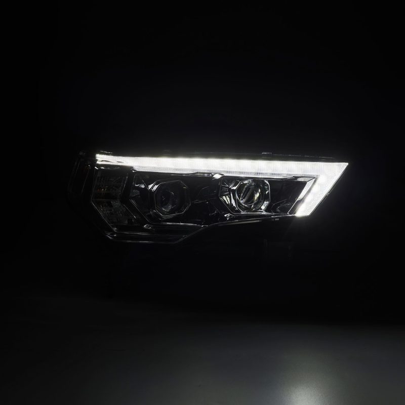 AlphaRex 880812 14-22 Toyota 4Runner LUXX-Series LED Proj Headlights Chrome w/Actv Light & Seq. Sig + DRL