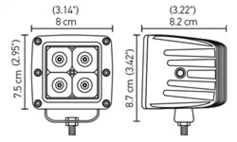 Hella HVF Cube 4 LED Off Road Kit - eliteracefab.com