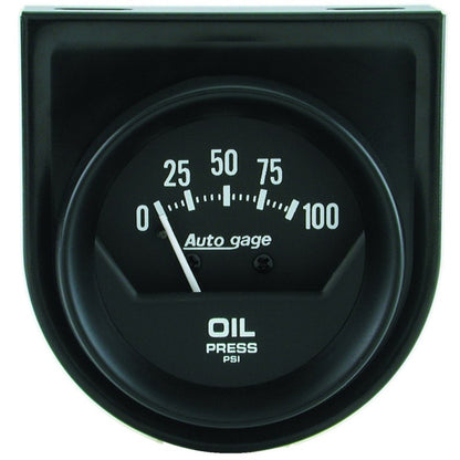 Autometer Auto Gage 2in 100 psi Mechanical Short Sweep Black Oil Pressure Gauge 2360
