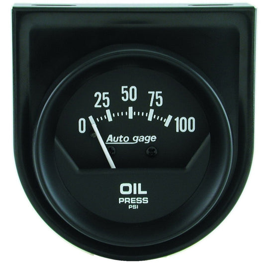 Autometer Auto Gage 2in 100 psi Mechanical Short Sweep Black Oil Pressure Gauge 2360