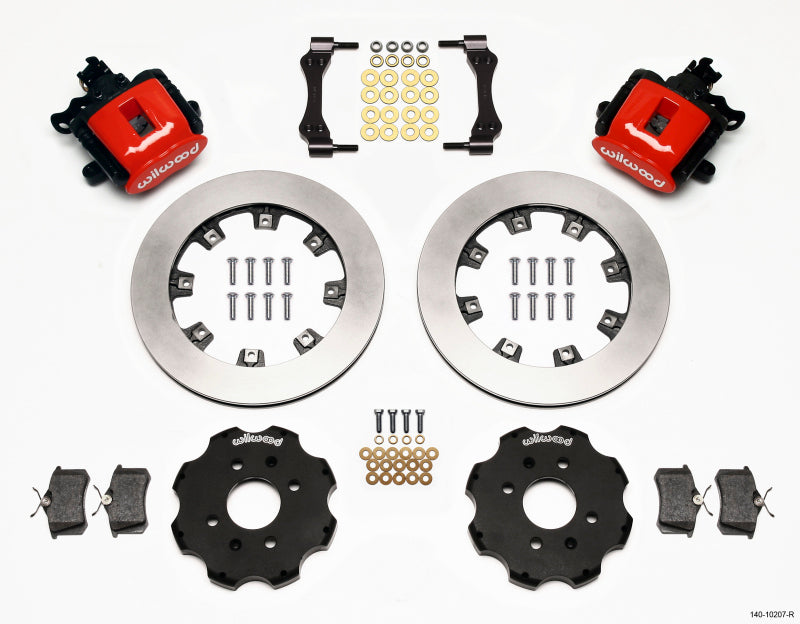 Wilwood Combination Parking Brake Rear Kit 12.19in Red Civic / Integra Disc 2.39 Hub Offset Wilwood