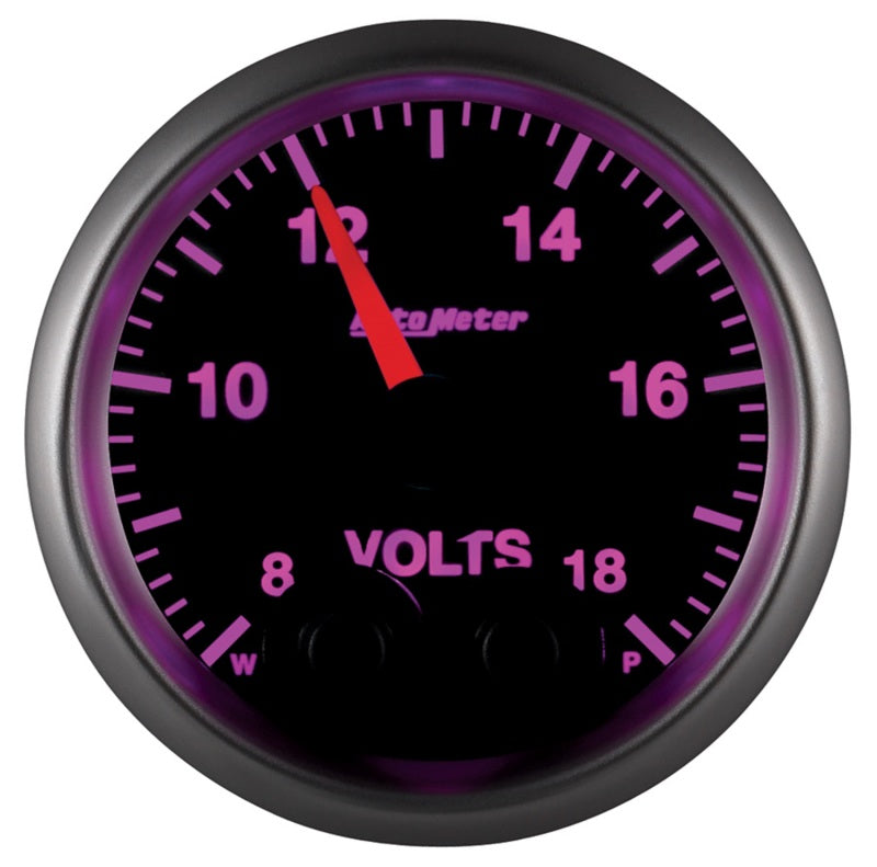 Autometer Elite 52.4mm Peak & Warn w/ Electronic Control 8-18 Volt Voltmeter 5683