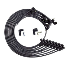 Load image into Gallery viewer, Moroso BBC Under Header 90 Deg Plug Non-HEI Dist Unsleeved Ultra Spark Plug Wire Set - Black