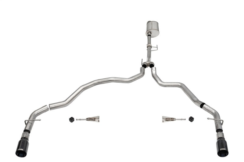 Corsa 2021-2022 Ford F-150 Regular Cab/ 8in Bed 3.5L V6 Sport Cat-Back Dual Rear Exit-Black PVD CORSA Performance