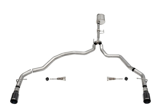 Corsa 2021-2022 Ford F-150 Regular Cab/ 8in Bed 3.5L V6 Sport Cat-Back Dual Rear Exit-Black PVD CORSA Performance