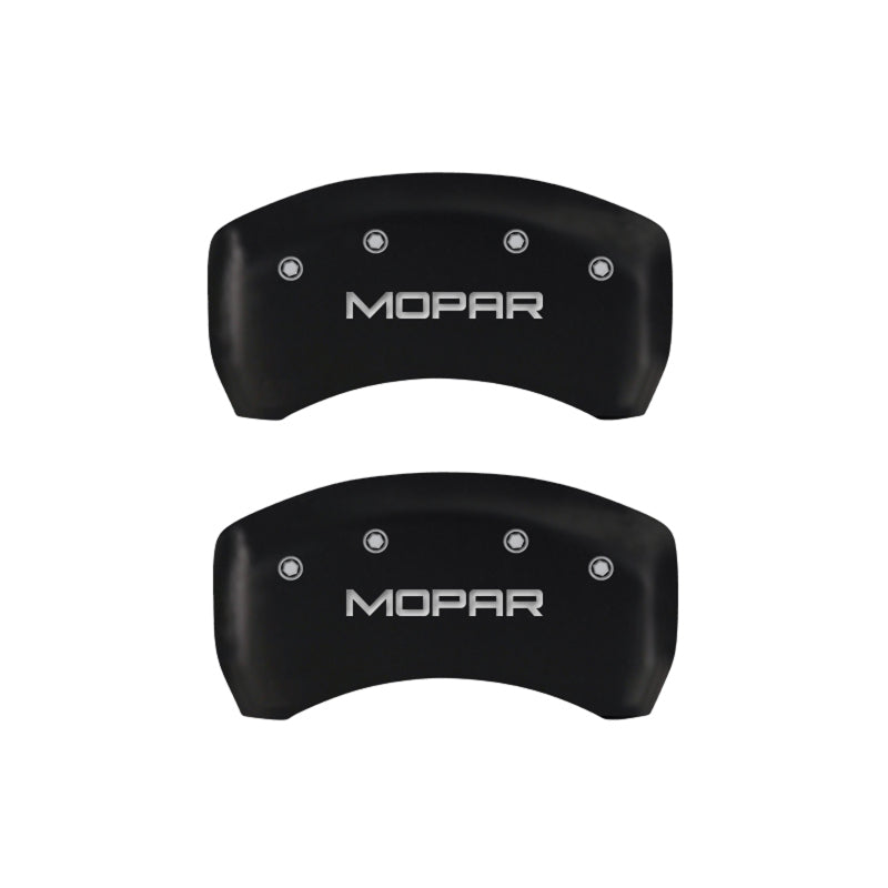 MGP 4 Caliper Covers Engraved Front & Rear MOPAR Red finish silver ch - eliteracefab.com