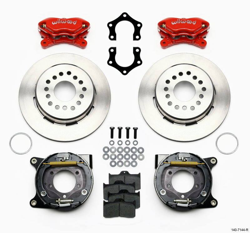 Wilwood Forged Dynalite P/S Park Brake Kit Red Mopar/Dana 2.36in Off w/Snap Ring Brng Wilwood