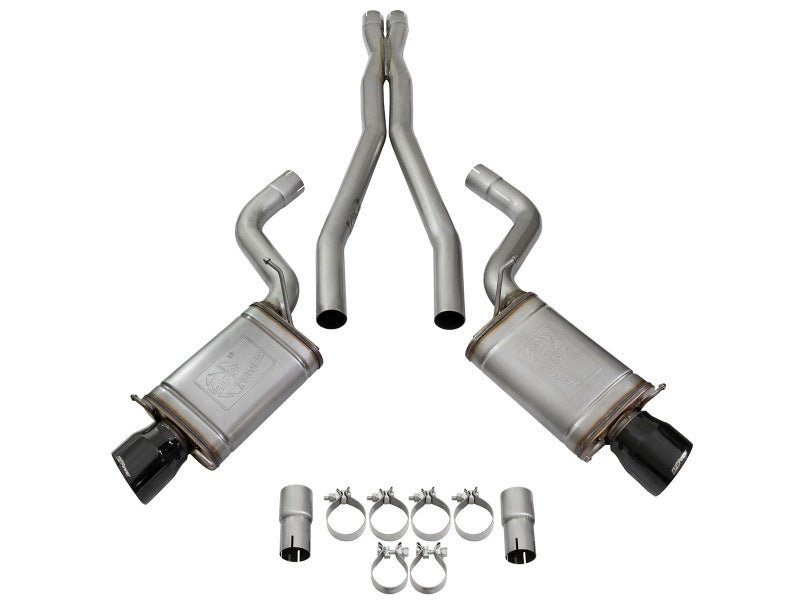 aFe Mach Force-Xp 3in CB Stainless Steel Dual Exhaust System w/ Black Tips 09-15 Cadillac CTS-V aFe