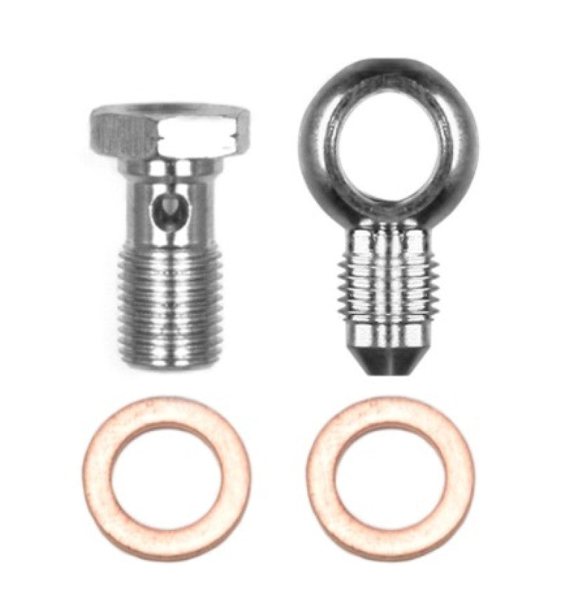 Wilwood Banjo Fitting Kit -3 male to 10mm-1.00 Banjo Bolt & Crush Washers (1 qty) - eliteracefab.com