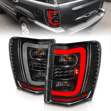 Load image into Gallery viewer, ANZO 1999-2004 Jeep Grand Cherokee LED Tail Lights w/ Light Bar Black Housing Clear Lens - eliteracefab.com